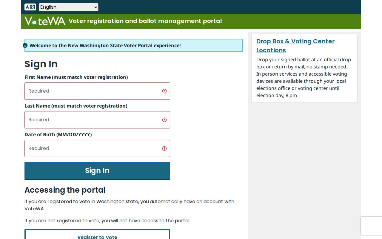 Sammamish voter registration VoteWA lookup